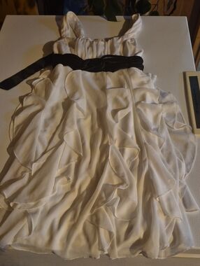 Ruby Rox White Dress with Black Sash